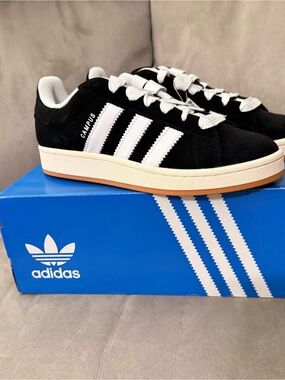 adidas Campus Black and White Suede Sneakers
